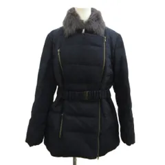 ポールスミス ブラック Paul Smith BLACK ダウンコート アウター ウール 44 ネイビー 紺 長袖 ベルト付き ファーカラー ラムファー /PP ■GY18のサムネイル