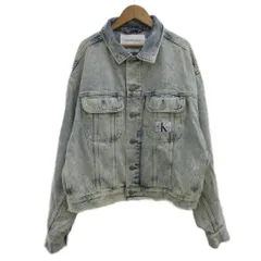 カルバンクラインジーンズ Calvin Klein Jeans ボクシーデニムジャケット ジージャン 上着 S ケミカルウォッシュ ライトブルー 胸ポケット 長そで J324450 /PPのサムネイル