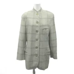 エンポリオアルマーニ EMPORIO ARMANI ジャケット 上着 ウール 40 ライトグリーン チェック柄 スタンドカラー 長袖 /NP ■ECD005のサムネイル