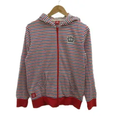 ベビードール BABYDOLL パーカー スウェット 上着 M マルチカラー ボーダー柄 フード付き 長袖 ワッペン /PP ■GY59のサムネイル