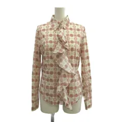 スキャパ SCAPA シャツ ブラウス 38 ピンク アイボリー 花柄 フリル 長袖 /NP ■ECD005のサムネイル