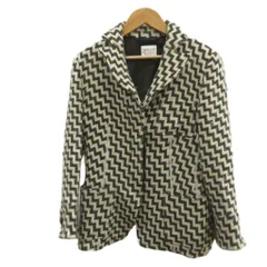 アルマーニ コレツィオーニ ARMANI COLLEZIONI ジャケット 上着 ウール 44 オフホワイト ダークブラウン 背抜き ヘリンボーン柄 長袖 ラペルカラー /NP ■GY53のサムネイル