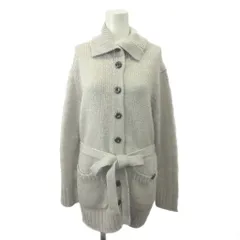 バーバリー ロンドン BURBERRY LONDON ニットカーディガン トップス モヘヤ混 5 グレー 無地 襟付き 長袖 /YU ■ECD005のサムネイル
