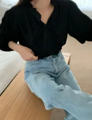 WITHOUTSUMMER_bella ブラウス (black)のサムネイル