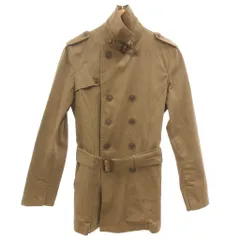 エムケーミッシェルクランオム MK MICHEL KLEIN HOMME トレンチコート ハーフ丈 46 茶 ブラウン ダブルブレスト 襟ベルト エポレット /SD ■ECF005のサムネイル