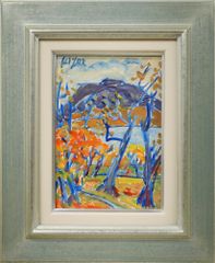 竹内 敏彦「レーゲンスブルク（ドイツ風景）」油絵・F3号 日本美術家美