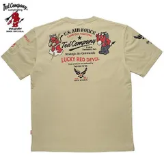 テッドマン エフ商会 半袖 Tシャツ TDSS-578 “U.S.AIR FORCE” 抜染プリント ミリタリー ベージュのサムネイル