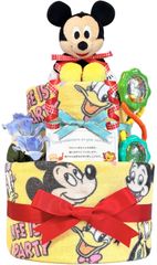 KanonBabys Diaper Cake for Boys, Mickey Mouse, Disney, 2-Tier, Medium Size (3001) [M Size (x 19)]
