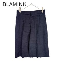 高級 BLAMINK 2023 ブラミンク リネンシルクゴヤードスカート 38