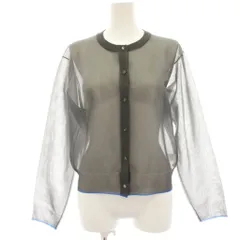 6 ROKU BEAUTY&YOUTH B&Y ロク ビューティーアンドユース LAME CARDIGAN カーディガン シアー 長袖 グレー 8628-199-0131 /HNのサムネイル