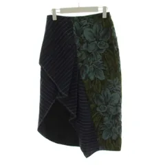 3.1 フィリップリム 3.1 phillip lim ドッキング アシンメトリー スカート 0 カーキ 青 ミモレ丈 総柄 S161-3779BQL /GGのサムネイル