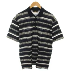 フェンディ FENDI ポロシャツ シャツ 半袖 ボーダー柄 ズッカ柄 ロゴプリント ヴィンテージ 48 紺 ネイビー グレー /YTのサムネイル