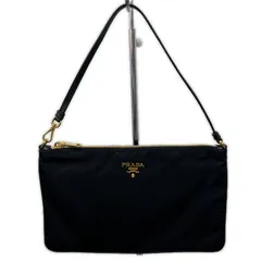 【6/2価格改定】PRADA 極美品 プラダ テスートナイロン サフィアーノレザー アクセサリーポーチ ハンドバッグ ショルダーバッグ  1NH545 ナイロン レザー ブラック トライアングルロゴ ポシェット ミニ Aランク 鑑定済 中古
