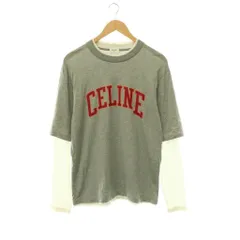 セリーヌ CELINE 25SS ロゴプリントレイヤーロングスリーブTシャツ カットソー 長袖 XS グレー ホワイト マルチカラー RX0AU671Q.09NP /DO ■OSのサムネイル