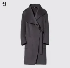 UNIQLO +J ジルサンダー カシミア ブレンド ノーカラーコート グレーカラー