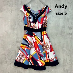 Andy アンディ Sサイズ ワンピース ミニドレス キャバドレス レース フリル タイト スリーブ ノースリーブ パーティードレス ナイトドレス イベント ホワイト ブルー オレンジ イエロー ピンク 総柄 ★ ■◆