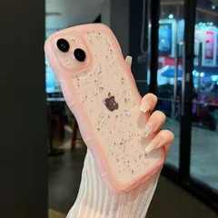 特価商品 ZTOFERA iPhone 14用波状のケース 透明 クリア ケース かわいい カーリー ウェーブ シェイプ デザイン おしゃれ キラキラ 星 スマホケース ソフトTPU バンパーケース スターパターン 軽量 耐衝撃 人気 韓国 アイフォン14 ケ
