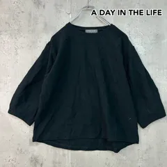 A DAY IN THE LIFE アデイインザライフ サイズなし コットン ポリウレタン 七分袖 トップス カットソー ブラック 総柄 幾何学 模様 パンチング メッシュ クルーネック プルオーバー カジュアル ブランドロゴ タグ ★ ■◇ ◇■のサムネイル