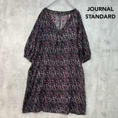 JOURNAL STANDARD ジャーナルスタンダード サイズなし チュニック ワンピース ひざ丈 膝丈 総柄 エスニック ボタニカル ネイティブ Vネック コットン 綿 インド製 ネイビー 花柄 レトロ ★ ■◇のサムネイル