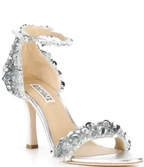 バッジェリーミシュカ レディース シューズ サンダル スパンコール アンクル レザー Badgley Mischka Venus Leather Sequin Ornamented Ankle Strのサムネイル
