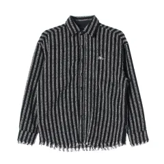 ロマンティック クラウン 24SS ストライプ フリンジ オーバーサイズ シャツのサムネイル