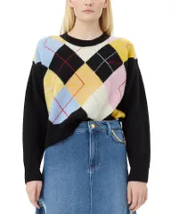 ガニー レディース アウター ニット・セーター ウール GANNI Harlequin Wool Blend Sweater Mulitcolorのサムネイル