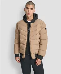 ダナ キャラン ニューヨーク メンズ アウター ジャケット・ブルゾン キルティング DKNY Mens Hooded Quilted Bomber Puffer Jacketan タンのサムネイル