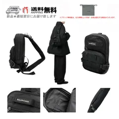 BALENCIAGA バレンシアガ バックパック BAG ARMY SLING スリング BACKPACK リュック サック ロゴ イタリア製 新品 ★ 1000 ブラック M271..のサムネイル