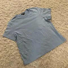 LANDS' END ランズエンド 日本ランズエンド クルーネック  半袖Tシャツ カットソー 無地 プレーン ソリッド ライトブルー  レディース M 10-12 PETITE 日本Lサイズ相当 エルサルバドル製 コットン100%のサムネイル