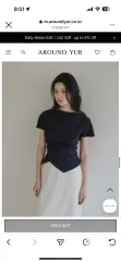 アラウンドユル ドレープ Tシャツ_ネイビーSのサムネイル