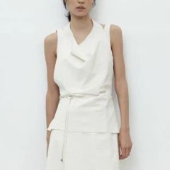 美品】ZARA ザラ クロスベルトミディ丈ワンピース オールインワン 