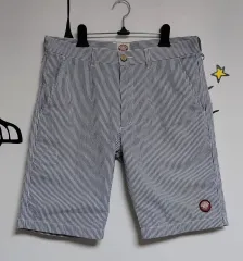L EDWIN GOLF メンズ シアサッカー ストライプ ハーフパンツ