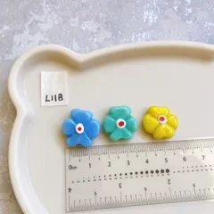 L118 西アジアの花珠 とんぼ玉　ガラスビーズ　ヴィンテージ　伝統的なガラス工芸　手仕事　ハンドメイド素材
