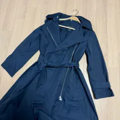 クラブモナコ シャカシャカ素材 WHO トレンチコート ネイビー ナイロン ジャケット ロング丈 ベルト 雨季 ウィンドブレーカーのサムネイル