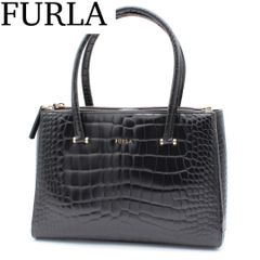 FURLA クロコ型押し トートバッグ - メルカリ