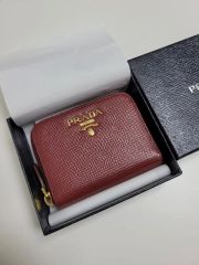 未使用級❗️】プラダ ミニ カードケース サフィアーノ レッド 赤 