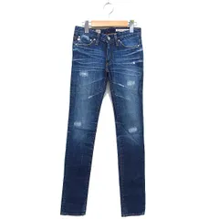 エージー AG スリム デニム ジーンズ ダメージ加工 ひげ加工 コットン 綿 ジップフライ 23R 紺 ネイビー /NT16のサムネイル