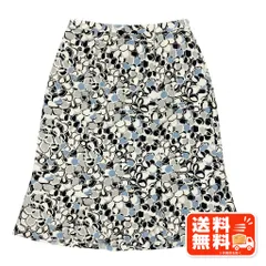 ひざ丈スカート 総柄 幾何学模様 ホワイト系 11ARサイズのサムネイル