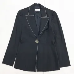 EMPORIO ARMANI エンポリオアルマーニ テーラードジャケット レーヨン ウール ブラック イタリア製 レディース 42 b01691のサムネイル