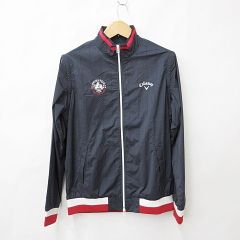 キャロウェイ CALLAWAY ゴルフ スポーツウエア ジャケット ブルゾン 2WAY 長袖 ベスト ジップアップ スタンドカラー 紺 赤 白 ネイビー レッド ホワイト Lのサムネイル