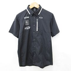 オークリースカルコレクション OAKLEY SKULL COLLECTION ゴルフ スポーツウエア シャツ 半袖 ボタンダウン メッシュ 前ボタン開 速乾 黒 白 ブラック ホワイト XLのサムネイル