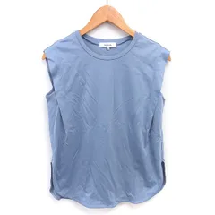マイストラーダ Mystrada カットソー モックネック 無地 シンプル ノースリーブ 38 ブルー 青 /TTのサムネイル