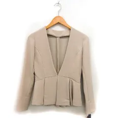 ルイルエブティック RUIRUE BOUTIQUE タグ付き ノーカラー ジャケット アウター 裏地なし タック S ベージュ /NT4