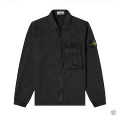 早い者勝ち！美品！STONE ISLAND オーバーシャツ L ブラック - メルカリ