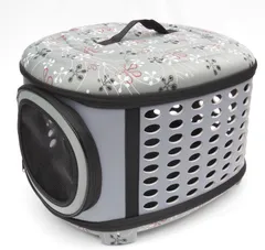 Kasamy ペットキャリーバッグ 折りたたみ ケース 犬 猫 小動物 用 (L グレー) [23. L グレー]のサムネイル