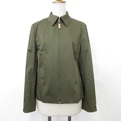 アクアスキュータム AQUASCUTUM ジャケット 長袖 ジップアップ 裏なし 綿 ストレッチ カーキのサムネイル