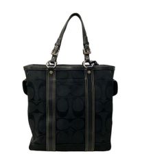 COACH/コーチ シグネチャー キャンバス レザー トートバッグ ターン