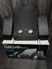 【K-1936】ELECOM 2.1chマルチメディアスピーカー MS-P02WBK エレコム エレコム製 ブラックマルチメディアスピーカー 通電確認済み 白端子音声確認済みのサムネイル
