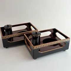 煙草盆　蒔絵　箱入り　japanese antique 骨董　古道具のサムネイル