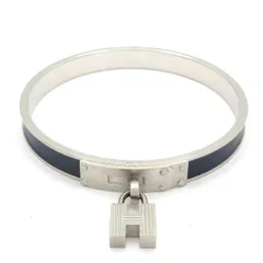 HERMES(エルメス) バングル美品  ケリーバングル レザー シルバー×ネイビーのサムネイル